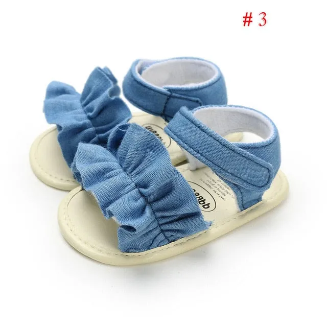 2019 Baby Summer Clothing Kids Infant Baby Girl Shoes Bowknot Plaid Striped Floral Party Princess Beach Shoes