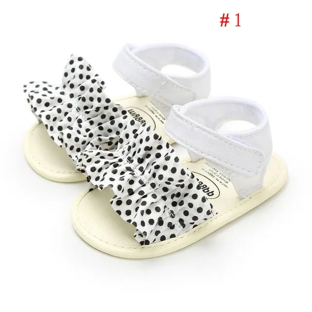 2019 Baby Summer Clothing Kids Infant Baby Girl Shoes Bowknot Plaid Striped Floral Party Princess Beach Shoes