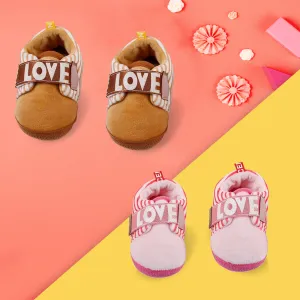 All About Love Brown And Pink 2 Pk Booties