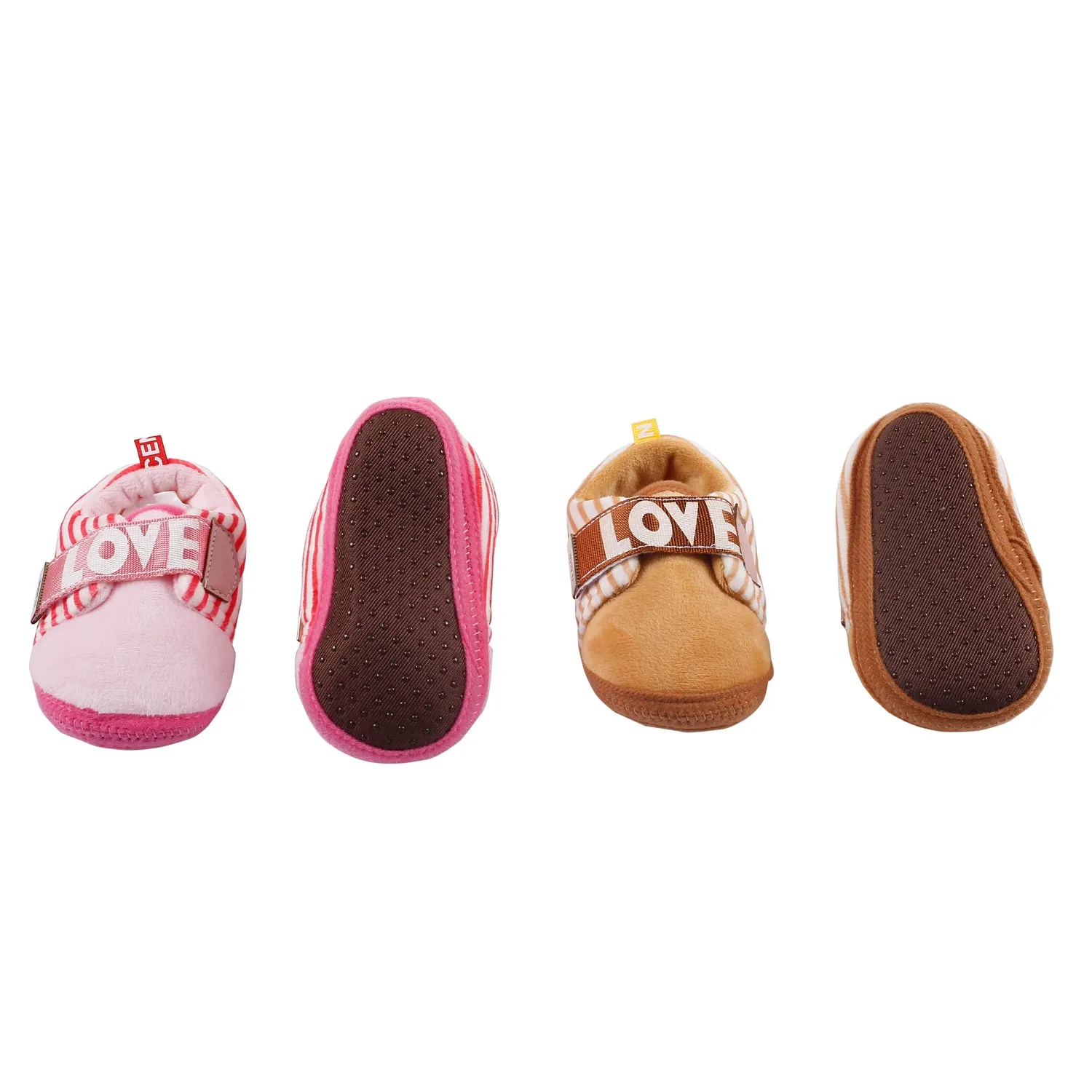 All About Love Brown And Pink 2 Pk Booties