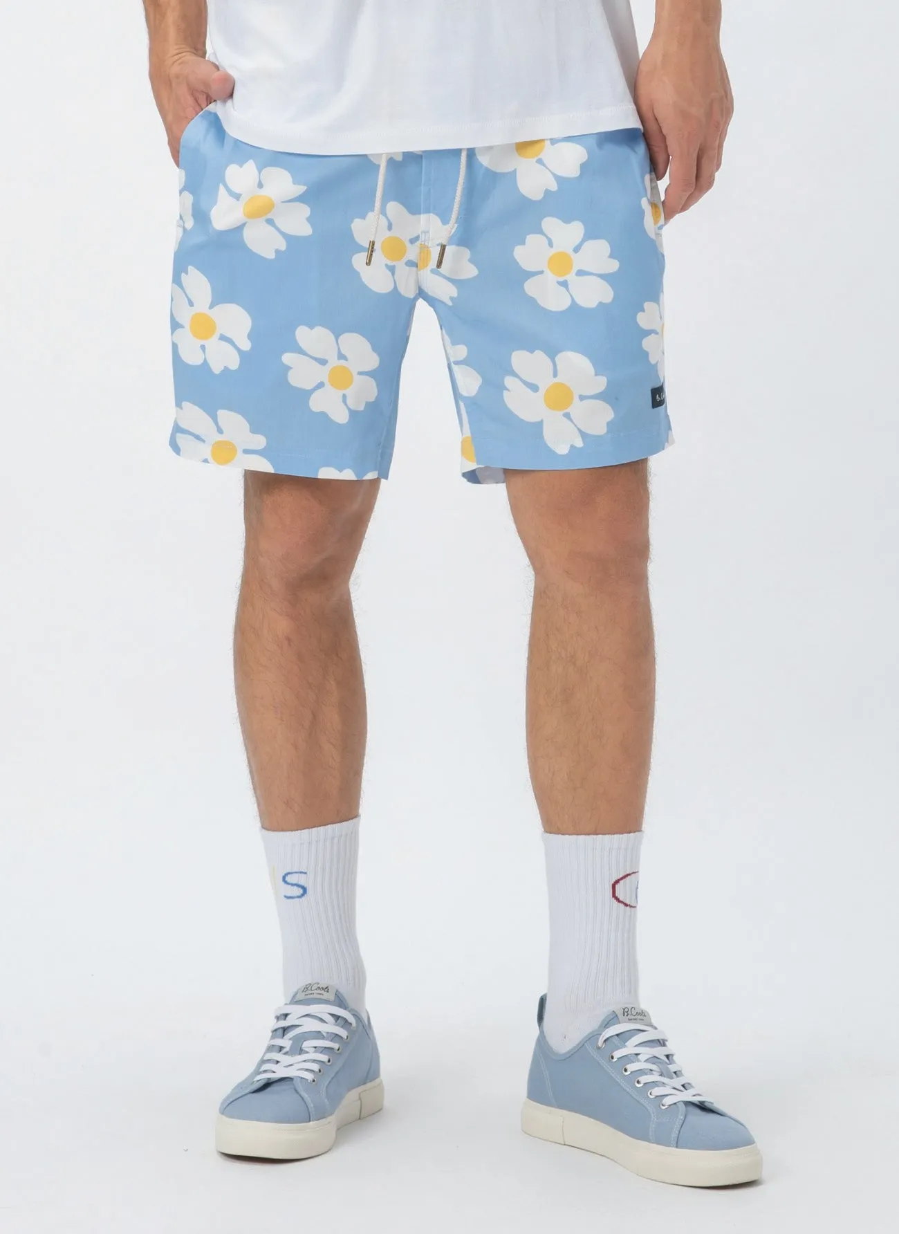 Amphibious 17" Swim Short Blue Daisy