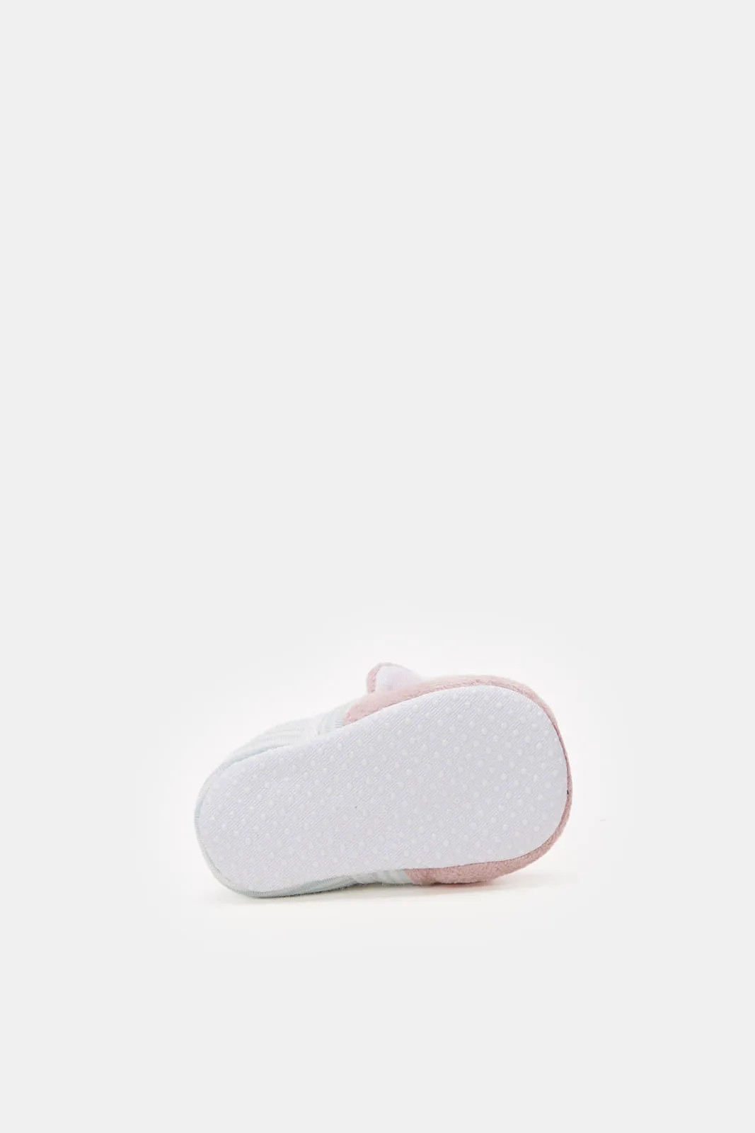 Babies White And Pink Bear Bootie