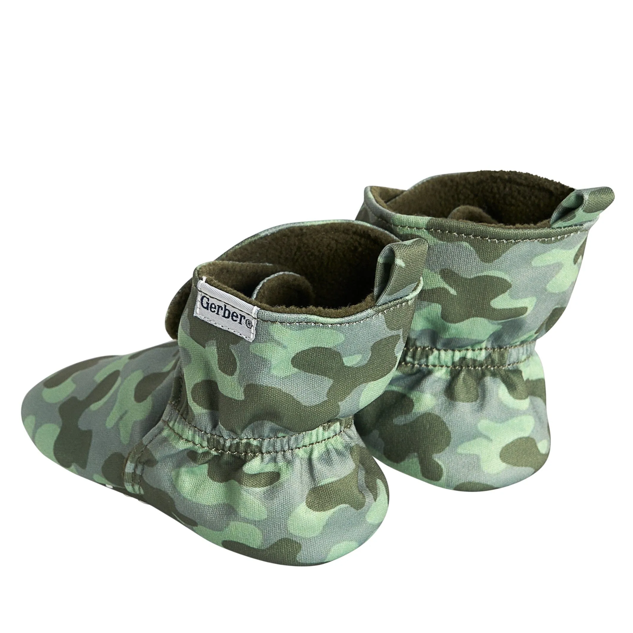 Baby Boys Green Camo Soft Booties