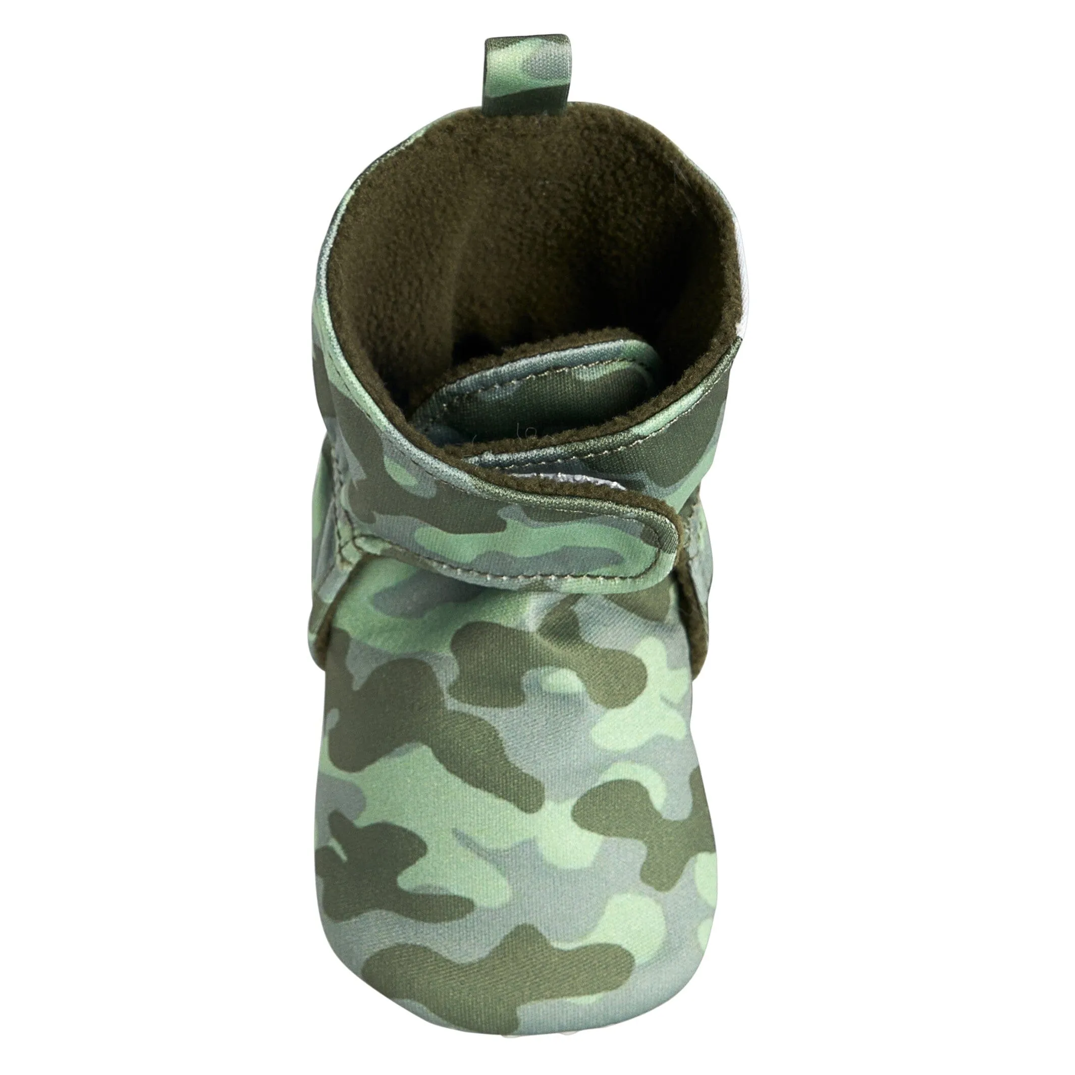 Baby Boys Green Camo Soft Booties