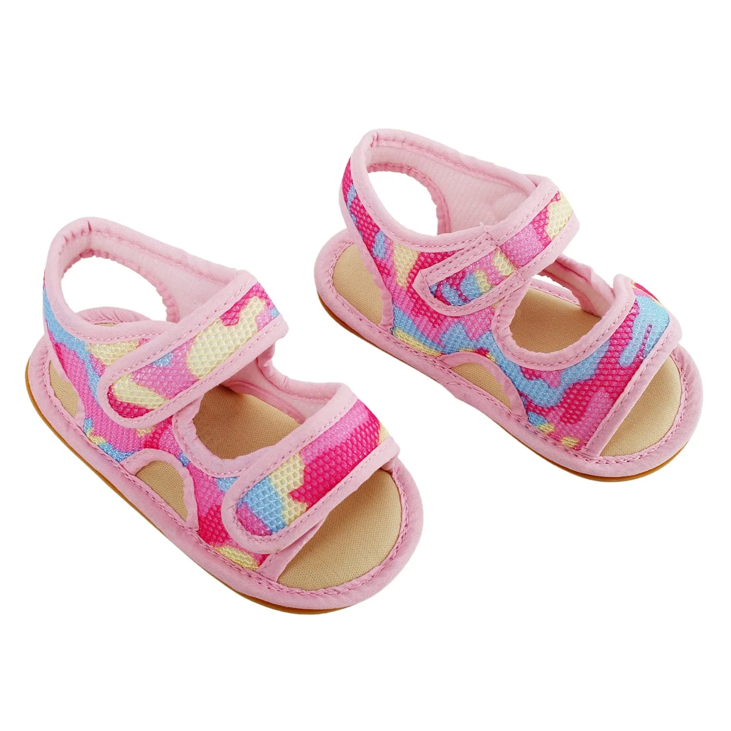 Baby Moo Camouflage Print Pink Open Toe Sandals