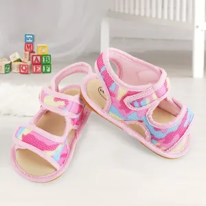 Baby Moo Camouflage Print Pink Open Toe Sandals