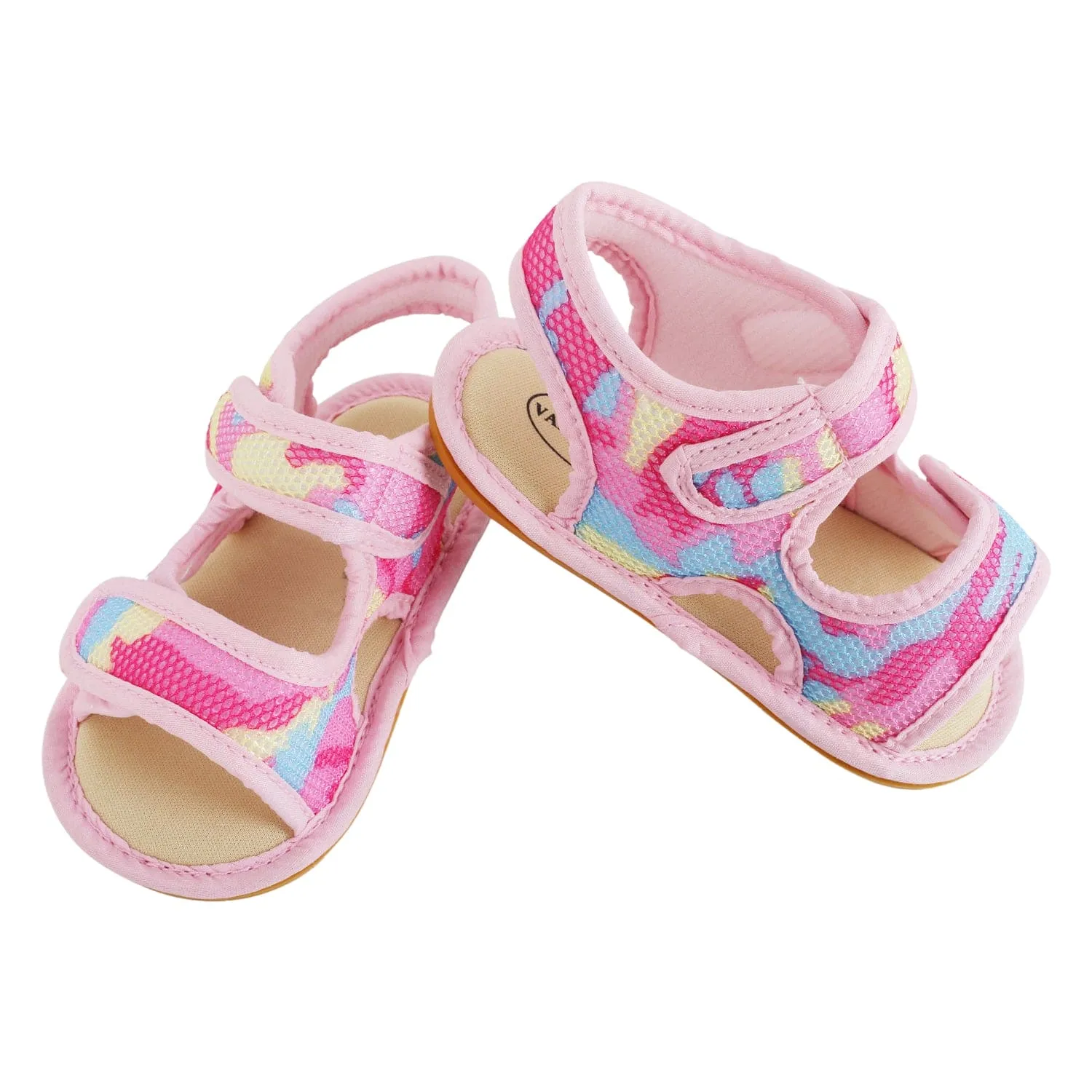 Baby Moo Camouflage Print Pink Open Toe Sandals