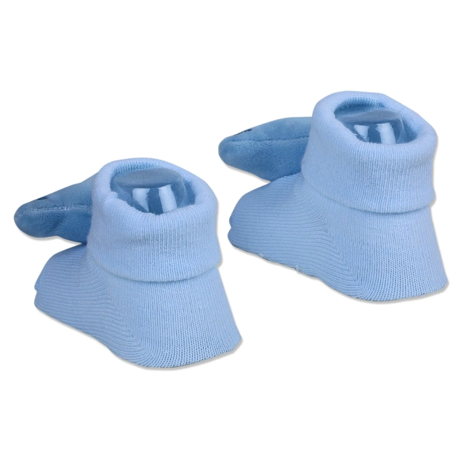 Baby Moo Elephant Rattle Cotton Anti-Skid 3D Socks - Blue