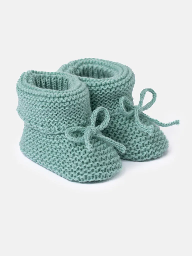 Baby Unisex Snuggle Knitted Booties - Mint Green