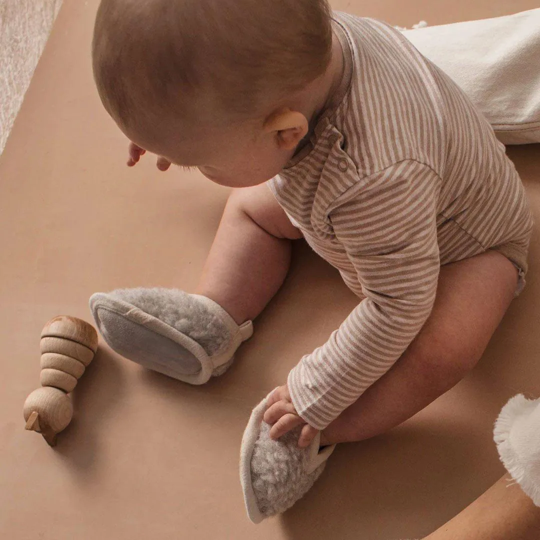 BINIBAMBA Merino Sheepskin Baby Booties - Cloud