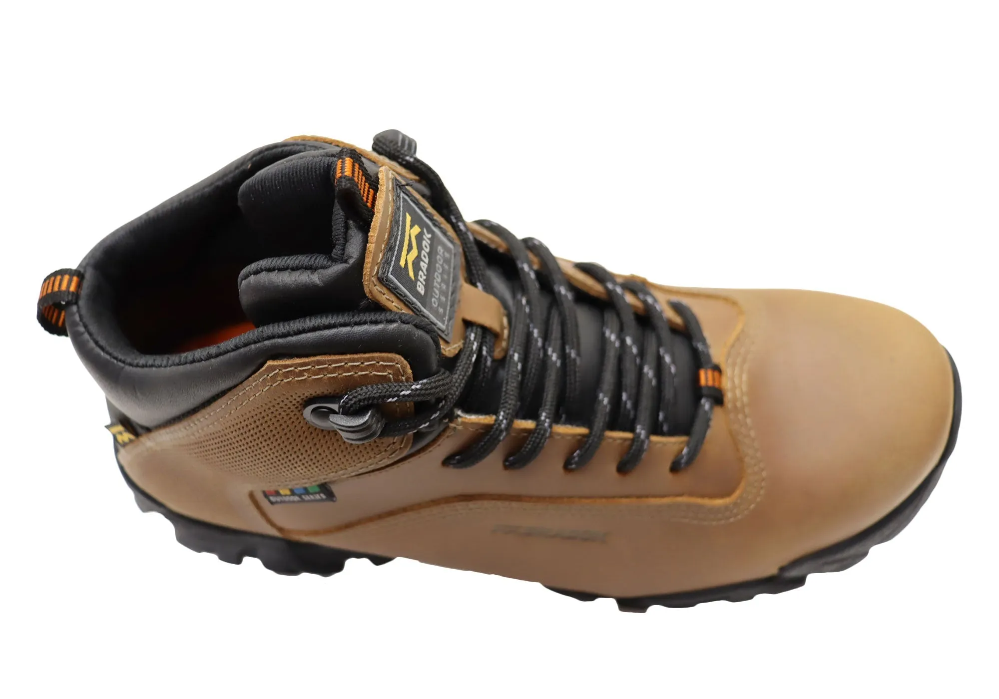 Bradok Krakatoa Mid Mens Comfort Leather Hiking Boots Made In Brazil