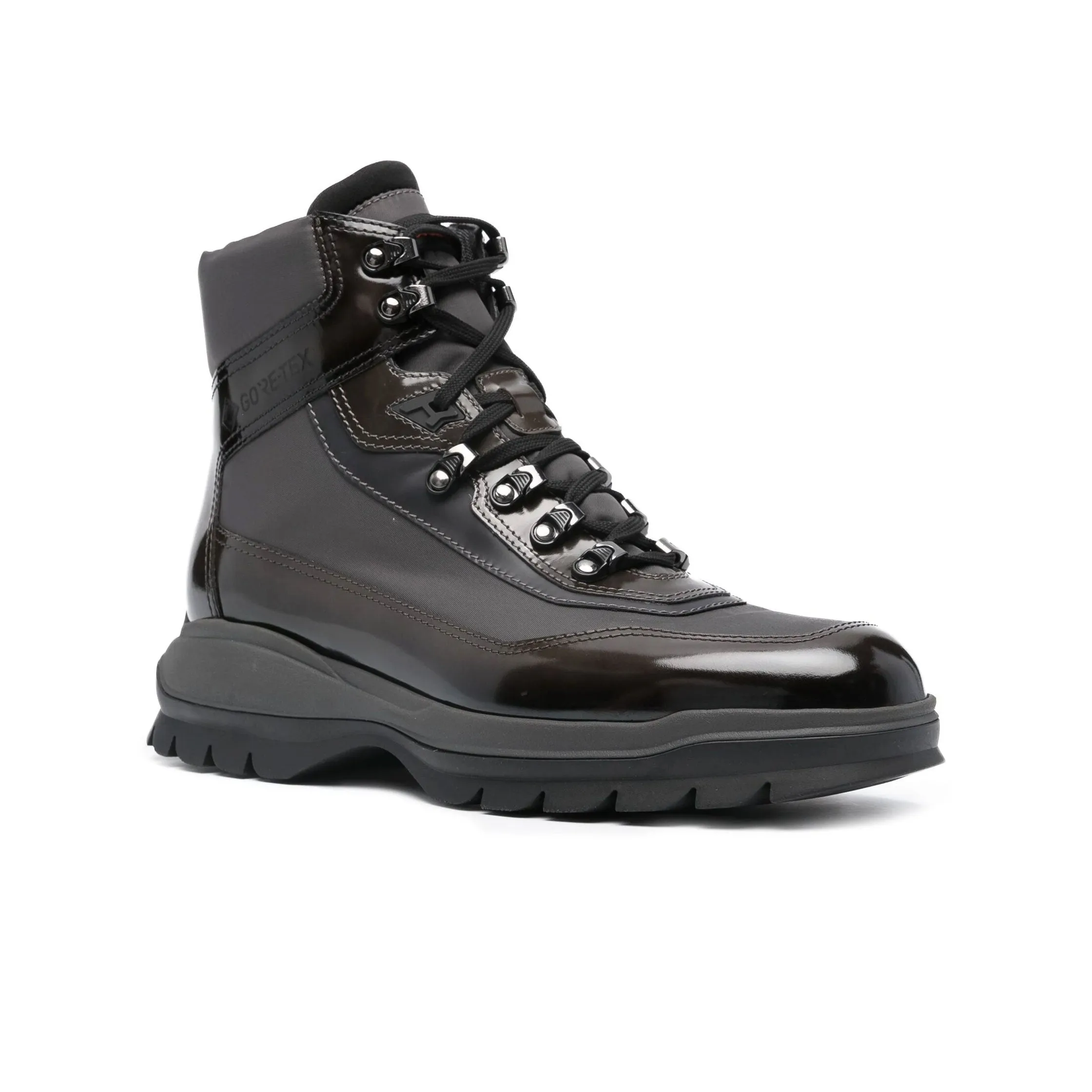 Brown Leather & Grey Gore-Tex® Lace-up Hiking Boot