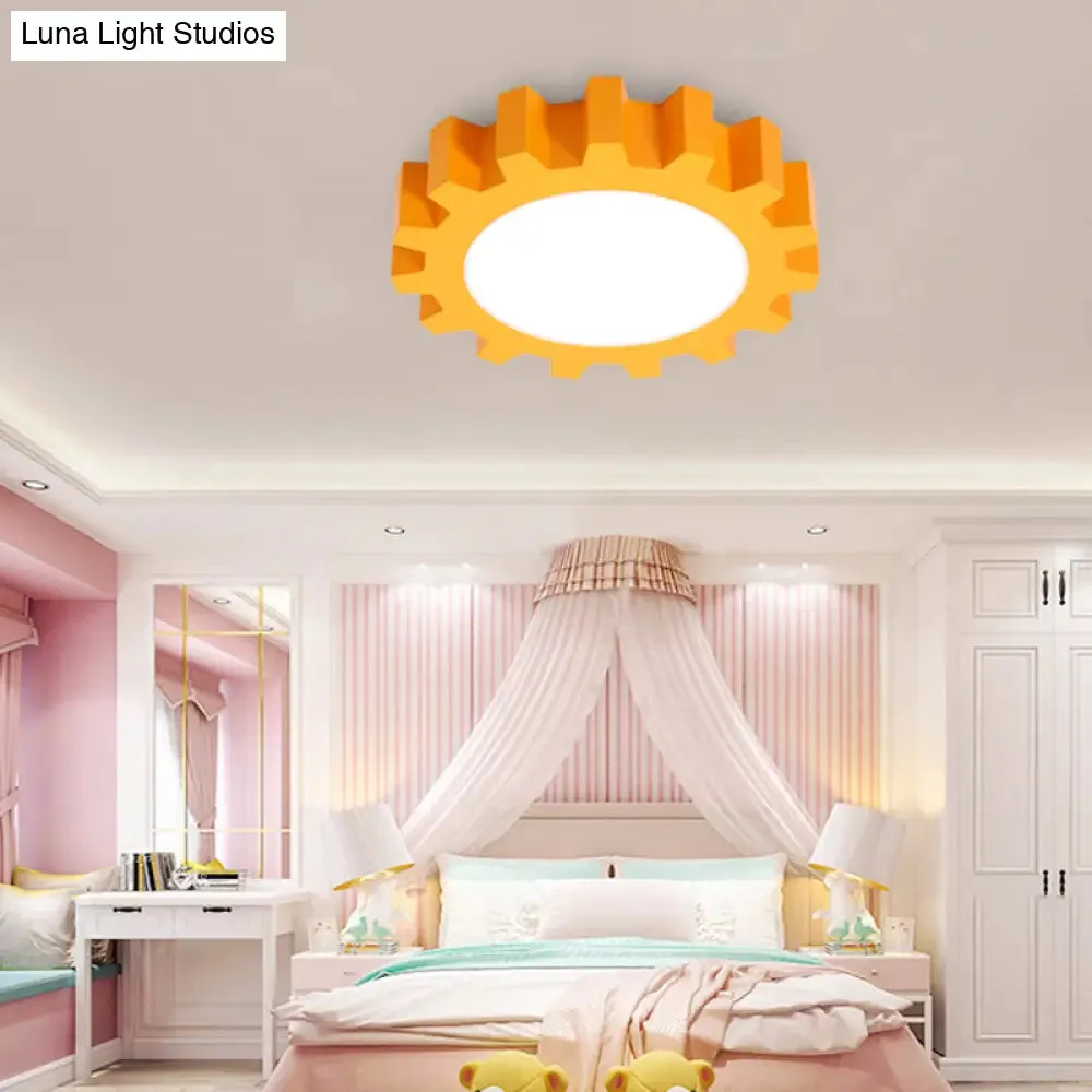 Cartoon LED Ceiling Light for Kindergarten: Metal Gear Ceiling Mount