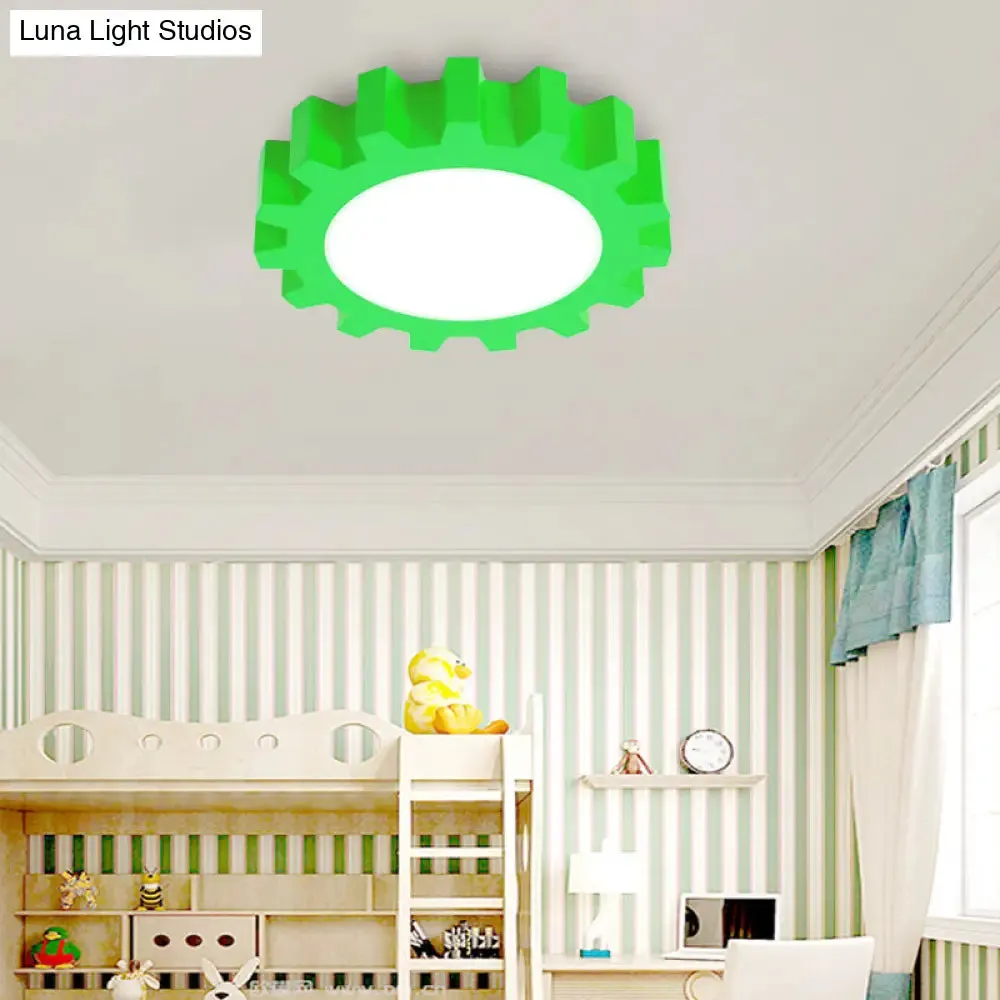 Cartoon LED Ceiling Light for Kindergarten: Metal Gear Ceiling Mount