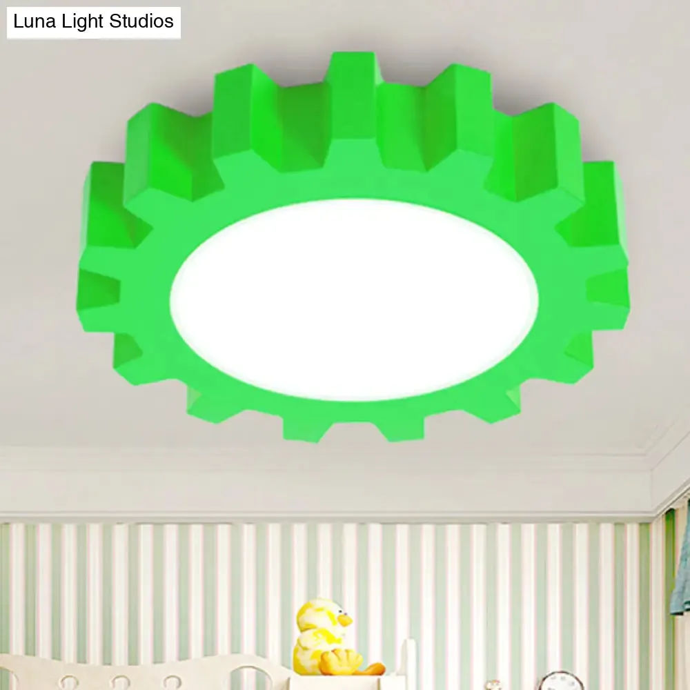 Cartoon LED Ceiling Light for Kindergarten: Metal Gear Ceiling Mount