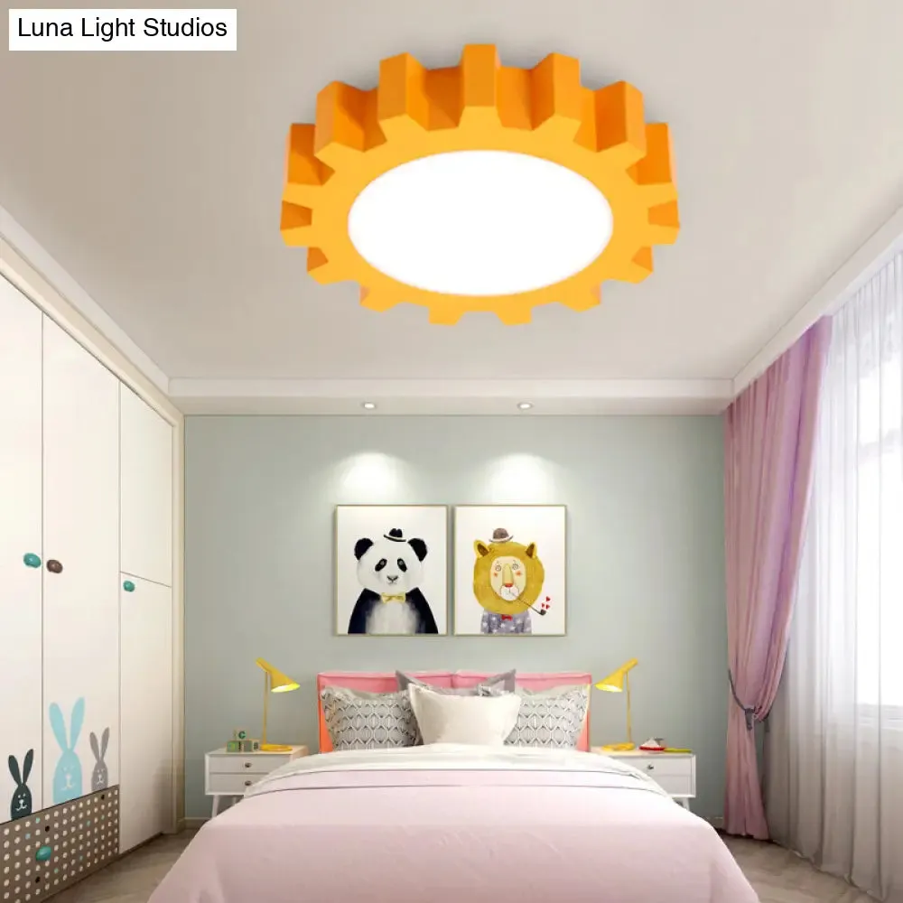 Cartoon LED Ceiling Light for Kindergarten: Metal Gear Ceiling Mount