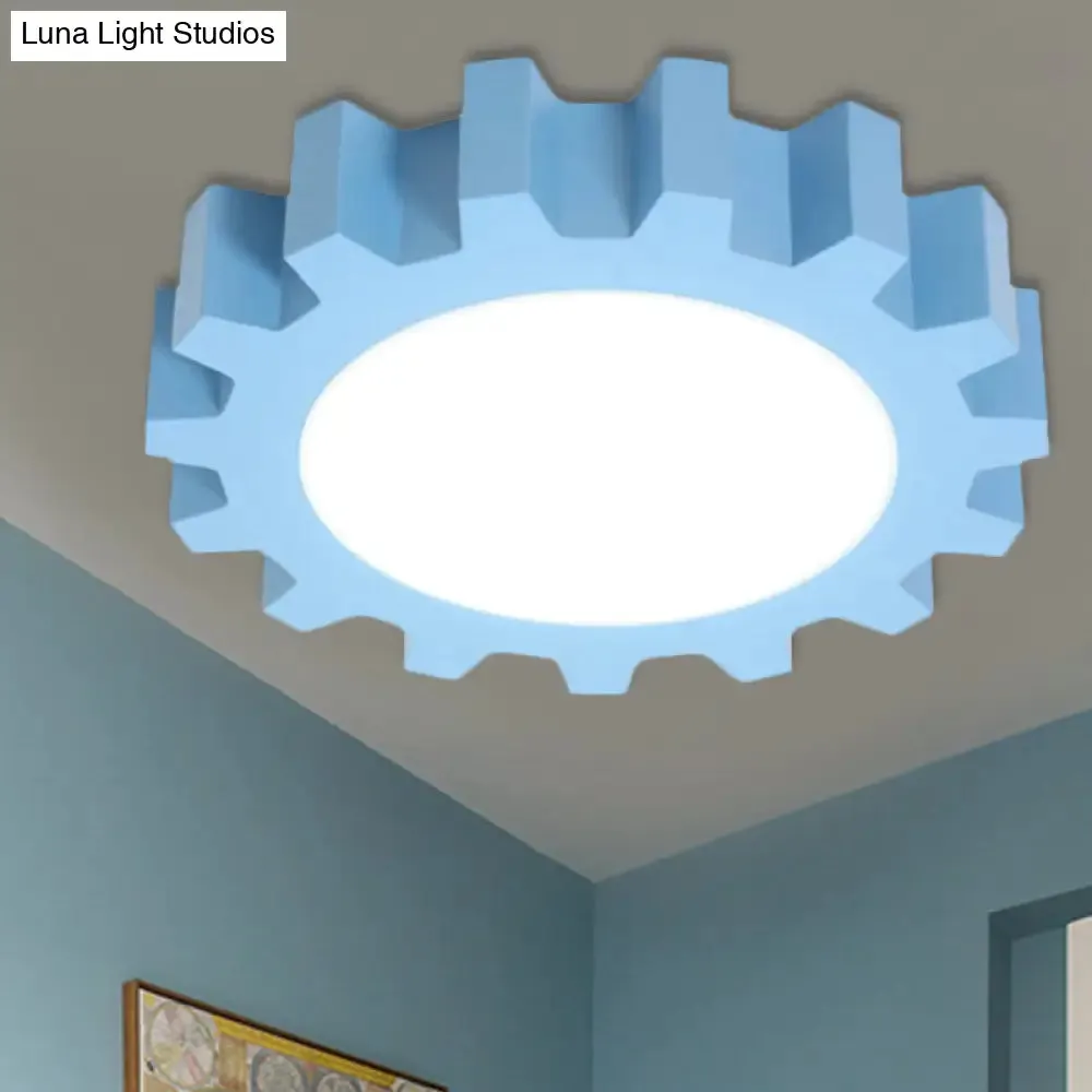 Cartoon LED Ceiling Light for Kindergarten: Metal Gear Ceiling Mount