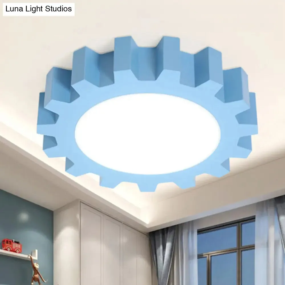 Cartoon LED Ceiling Light for Kindergarten: Metal Gear Ceiling Mount