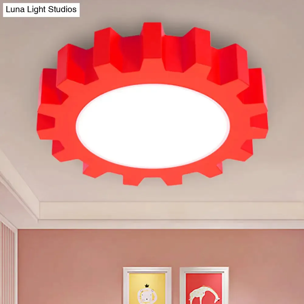 Cartoon LED Ceiling Light for Kindergarten: Metal Gear Ceiling Mount