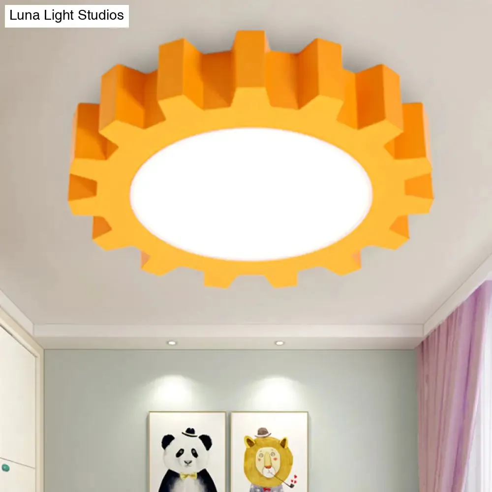 Cartoon LED Ceiling Light for Kindergarten: Metal Gear Ceiling Mount