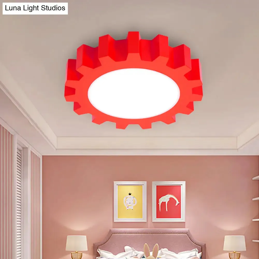 Cartoon LED Ceiling Light for Kindergarten: Metal Gear Ceiling Mount