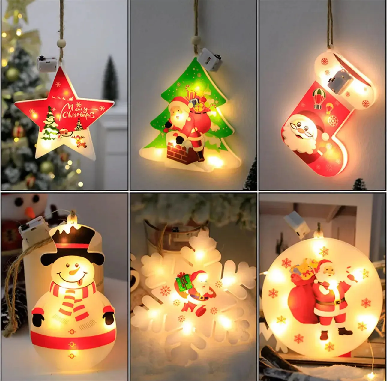 Christmas Tree Ornaments SANTA LED light x1pc.