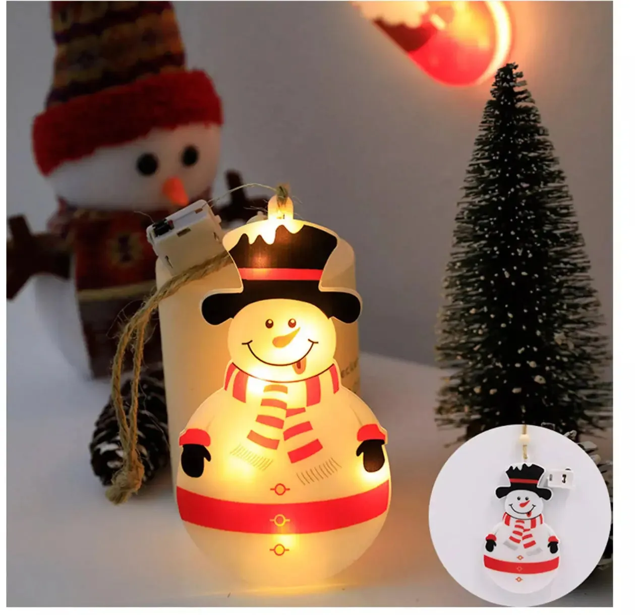 Christmas Tree Ornaments SANTA LED light x1pc.