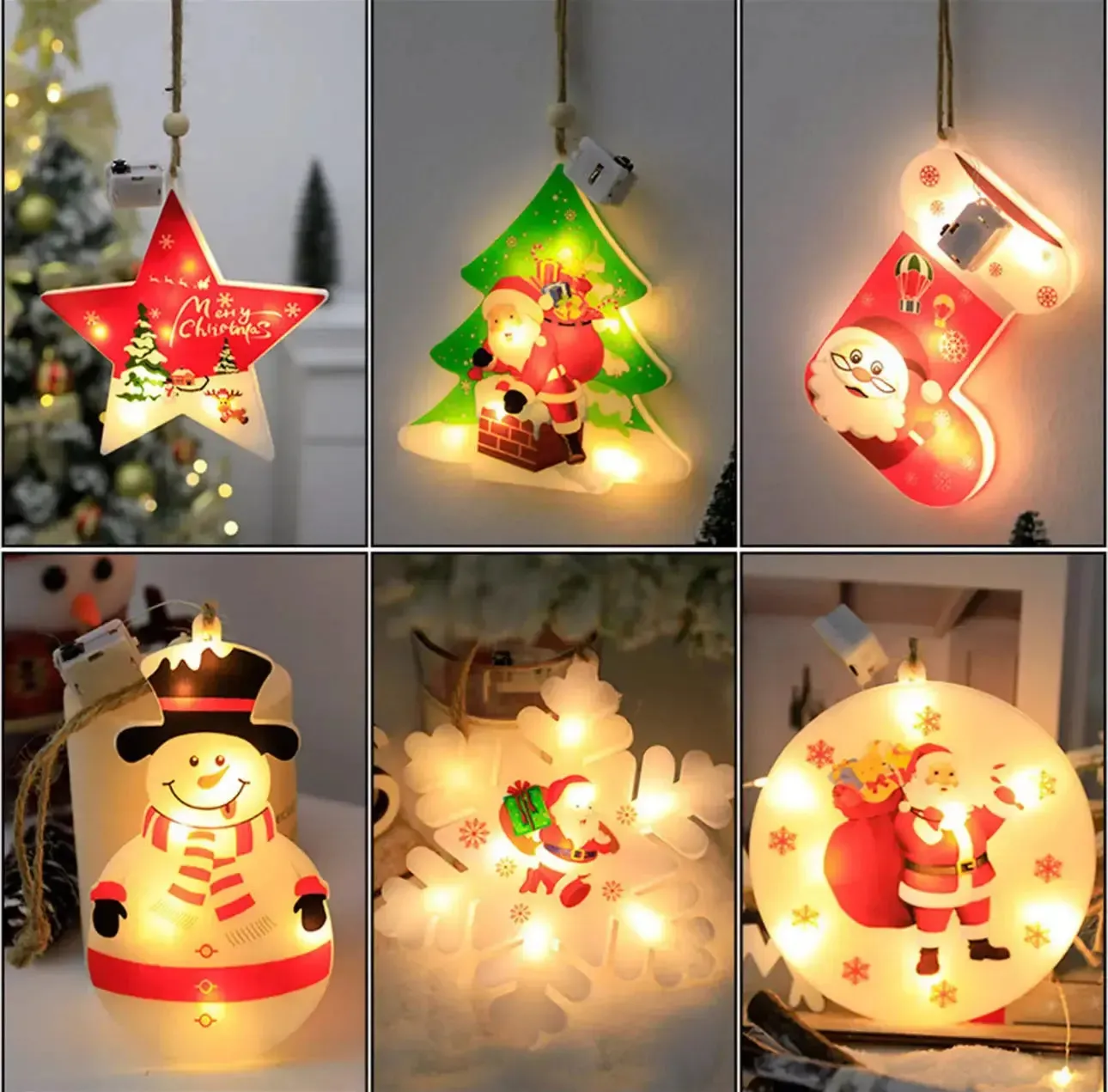 Christmas Tree Santa Ornaments LED light x1pc