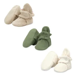 Cozie Fleece Baby Bootie 3 Pack - Khaki/Olive/Cream