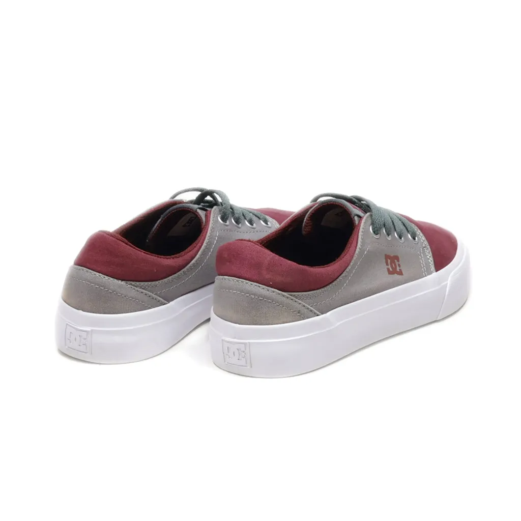 Dc Shoes Trase Tx Low-Top Sneakers Leather Maroon Colour For Women