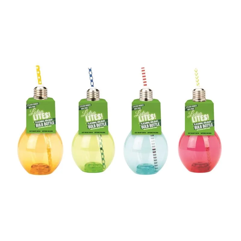 DM Merchandising Lotsa Lites 12 oz Flashing Bulb Assorted BPA Free Tumbler