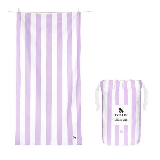 Dock & Bay Quick Dry Beach Towels - Striped Lombok Lilac - Large (63"x35")