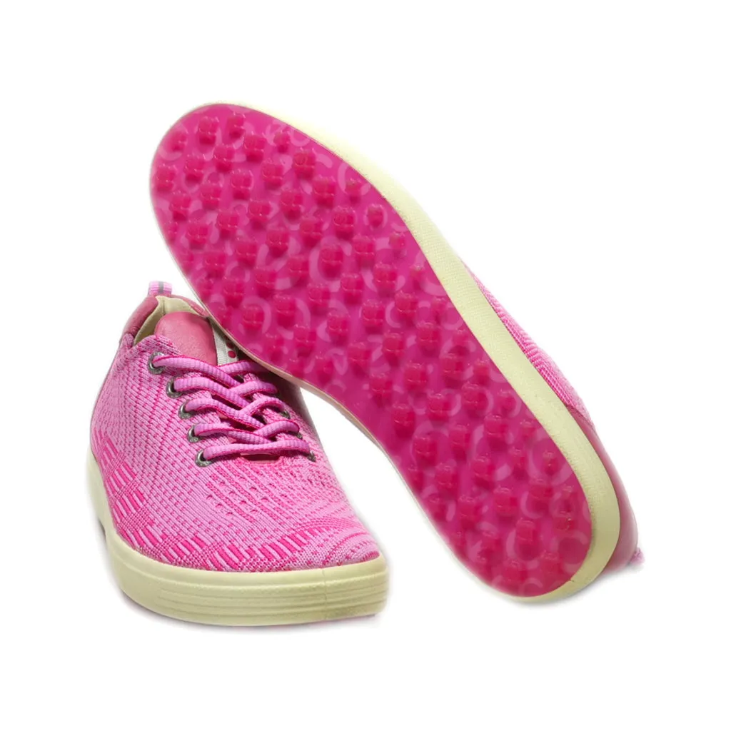 Ecco Lace Ups Fabric Pink Colour For Women