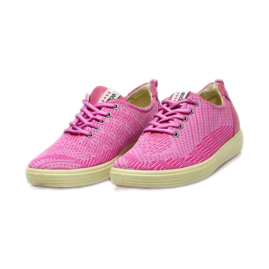 Ecco Lace Ups Fabric Pink Colour For Women