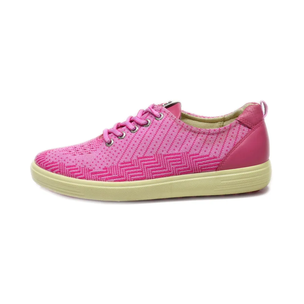 Ecco Lace Ups Fabric Pink Colour For Women