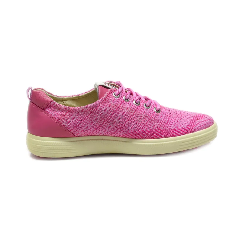 Ecco Lace Ups Fabric Pink Colour For Women