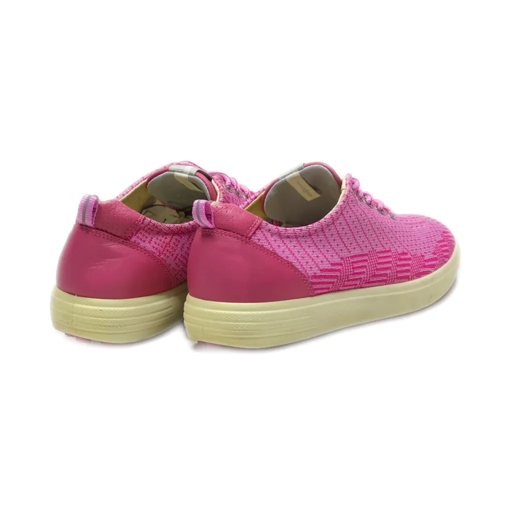 Ecco Lace Ups Fabric Pink Colour For Women