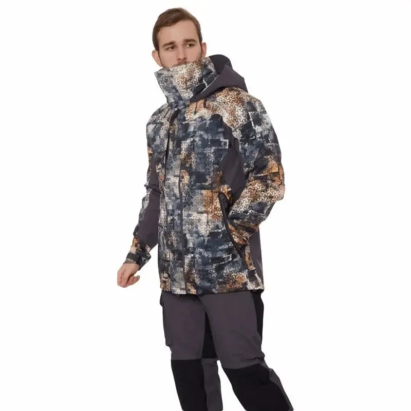 FHM Guard Competition Suit for Fishing 20000 mm Jacket Camo Pants Grey