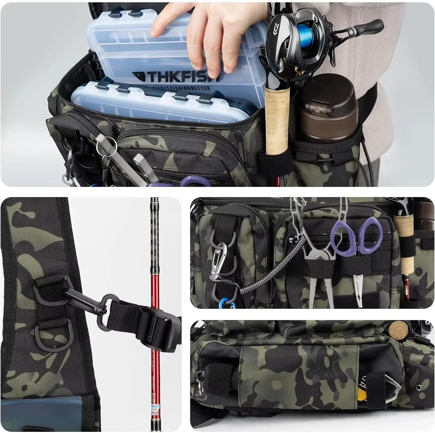 Fishing and Outdoor Multifunctional Waist Pack with Shoulders Straps Support