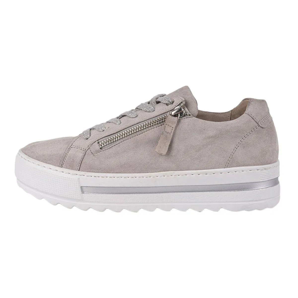 Gabor Platform Low-Top Sneakers Fabric Grey Colour For Women