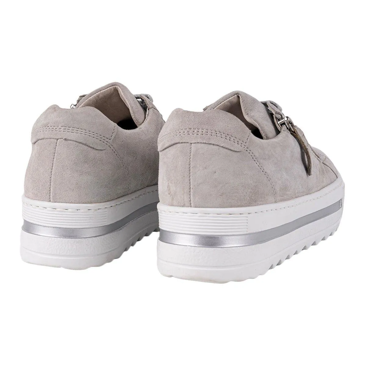 Gabor Platform Low-Top Sneakers Fabric Grey Colour For Women