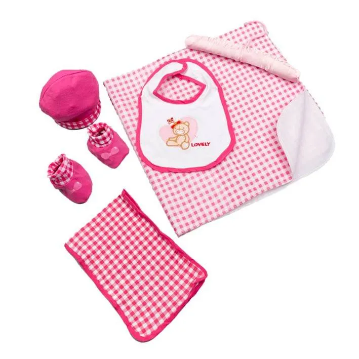 Gingham Blanket Gift Set (6pc) - Pink