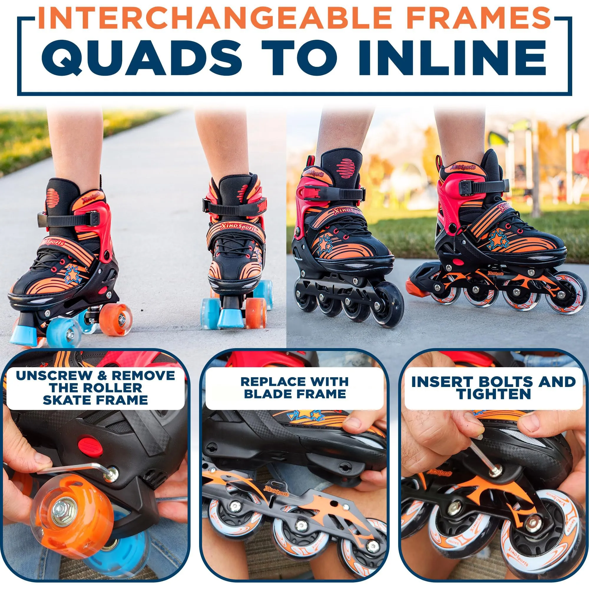 Inline Skates Combo |  Light-Up Skates for Kids, Youth