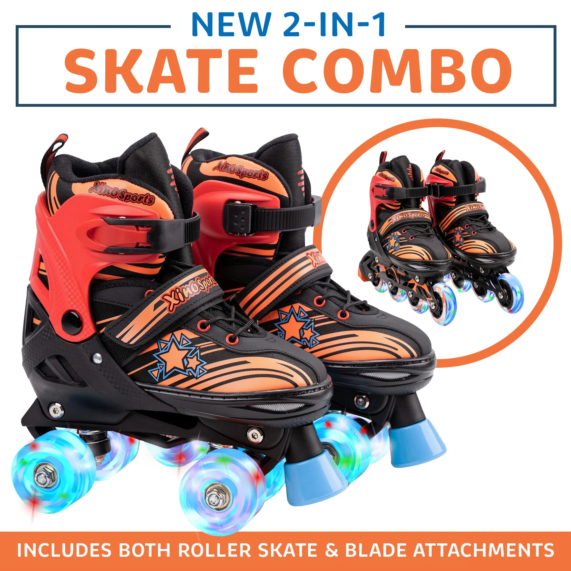 Inline Skates Combo |  Light-Up Skates for Kids, Youth