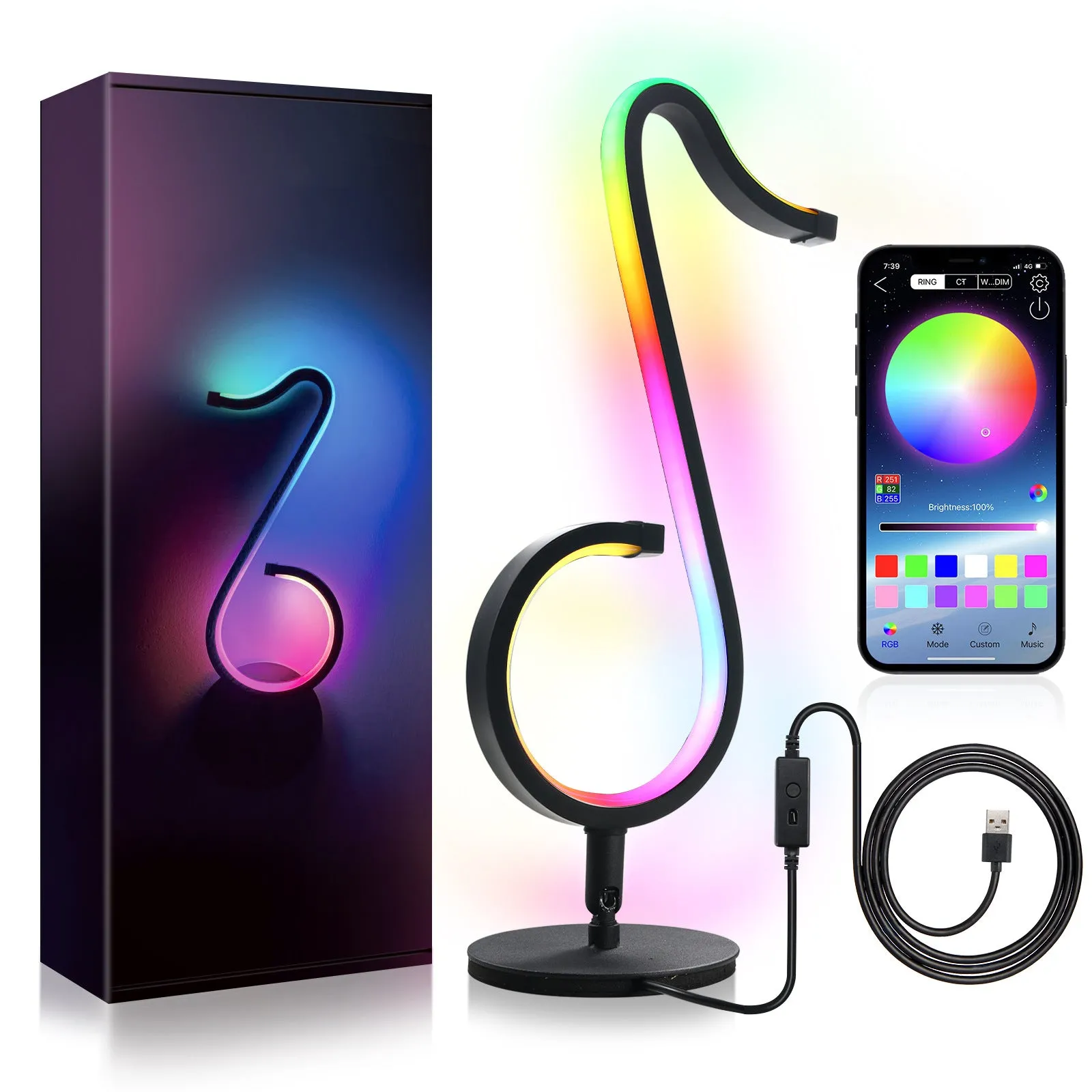 Intelligent APP Remote Control Symphony Atmosphere Light LED Night Light Rotation