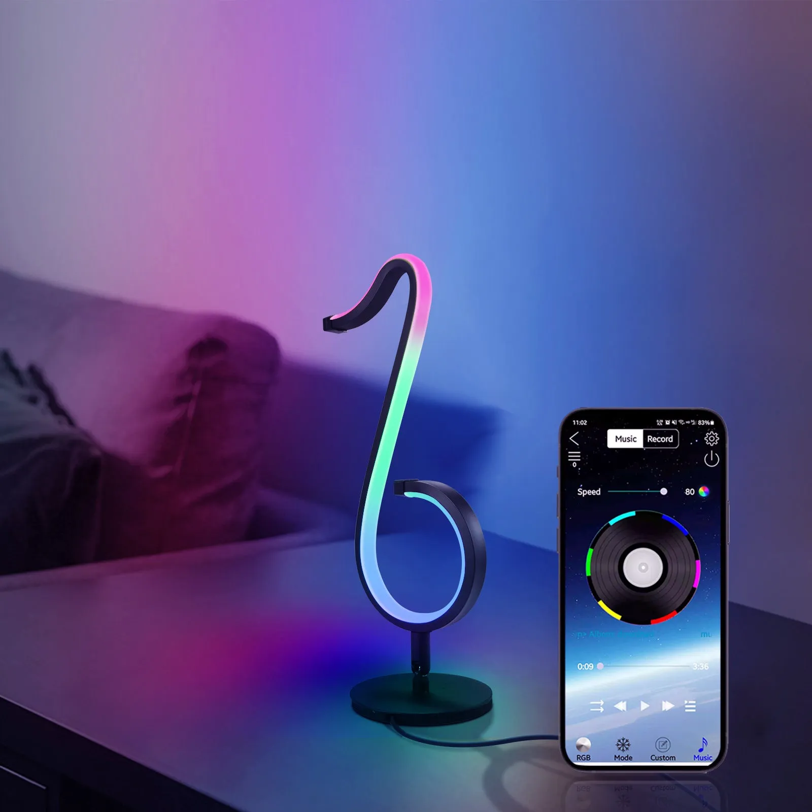 Intelligent APP Remote Control Symphony Atmosphere Light LED Night Light Rotation