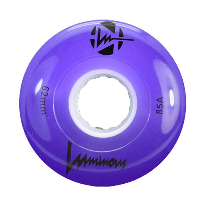 Luminous Light Up Quad Wheels Purple 85A - 4 pack