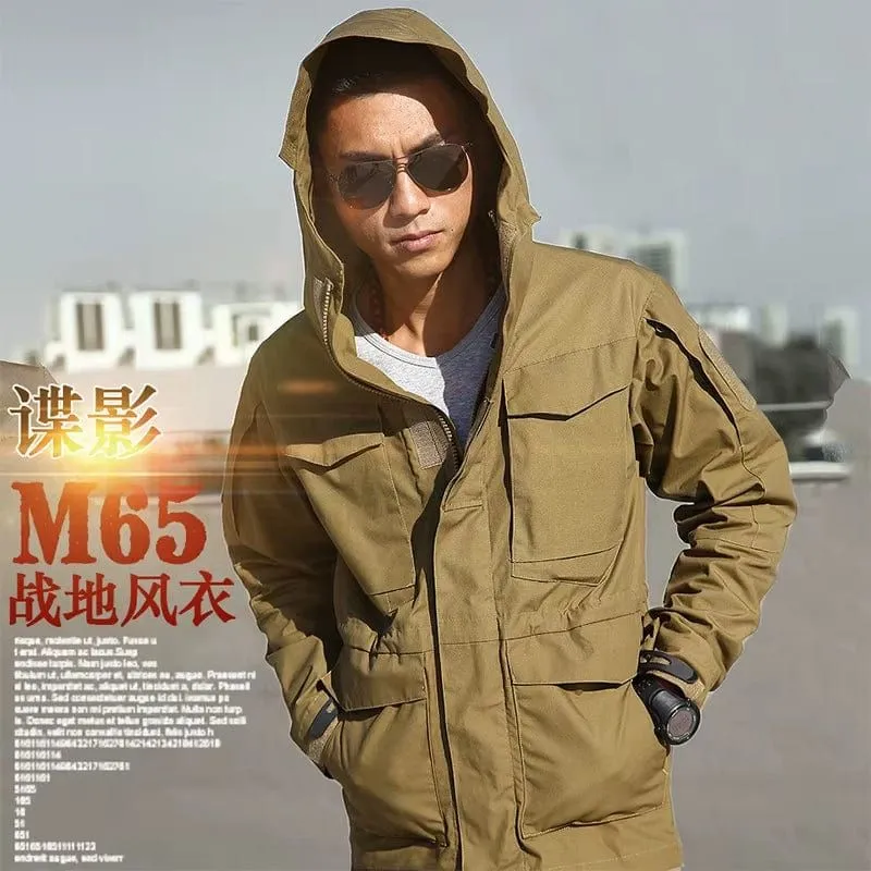 M65 UK US Army Clothes Casual Tactical Windbreaker Men Waterproof Flight Pilot Coat Hoodie Military Field Jacket Winter Autumn