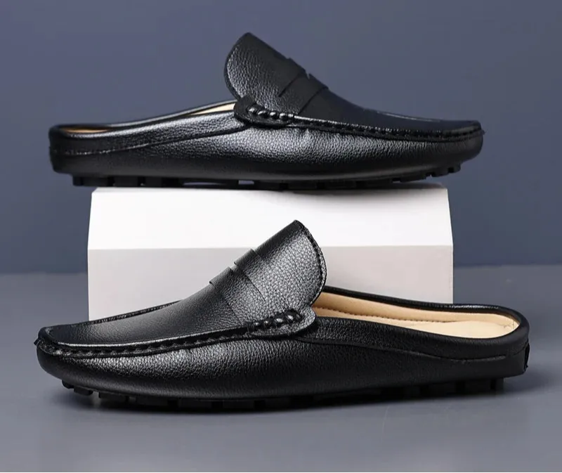 Momo A2 - backless loafers / leather mules for men