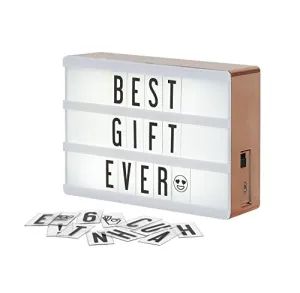 My Cinema Lightbox Rose Gold Light Box, Micro Led Marquee With 100 Letters, Numbers And